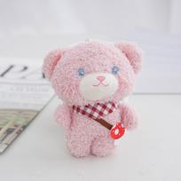 Charming Polar Fleece Teddy Bear Mini Plush Toy Keychain 12cm With Pp Cotton rožinė
