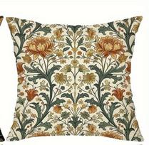 William Morris stiliaus pagalvės užvalkalas Trumpas pliušinis poliesterio pagalvės dėklas Namų dekoras Minkštas dekoratyvinis pagalvės užvalkalas Dovana svetainės sofai Peach skin 18*18(CM)-1Pcs beige