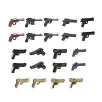 Military Soldier Weapons Building Block Accessory Bombs Throwing Object Knife Pistol RPG Iron Fist Gun Strap Toy Brick Gift J77 gray