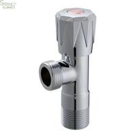 Brass Bathroom Kitchen Toilet Angle Stop Valve 1/2 3/4 in Chrome Plated Modern Design Hotel Use (Brass,1/2 in)