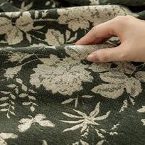 1PC LOZUJOJU Mid Ancient Style Floral Jacquard Blackout Curtains, American Countryside Thick Curtains for Bedroom Living Room Home Decor W100 x L130cm žalia
