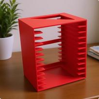 Stalinis CD organizatorius su angomis Laikiklis Diskas Juodas Vertikalus Red Vertical