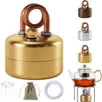Nešiojama mini lauko alkoholio viryklė žygiams, arbatos, kavos, stovyklavimui, iškyloms - Lengvas žalvarinis stovyklavimo viryklė Silver (with accessories)