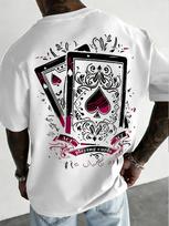 Black and Pink Ace of Spades Playing Cards Print on Premium Soft 100 Cotton Unisexs T shirt Perfect Summer Edgy Streetwear Style S white