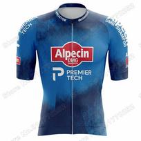 Alpecin Deceuninck Dviratininko aprangos komplektas Pasaulio čempionas Mathieu Van Der Poel Dviračių drabužiai Vyrams Plento dviračio marškinėliai Šortai su petnešėlėmis M blue