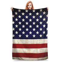 American USFlag Blankets Super Soft Flannel Sofa Throw Blanket for Couch Bedding Travel Throws Bedspread Quilt 100x125cm (40x50inch) black
