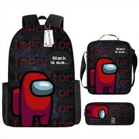 Among Us, Kuprinės, Mokyklinės kuprinės, Trys žaidimo atributikos dalys, Pradinių ir vidurinių mokyklų mokiniai, Kuprinės, Portfelis, Pieštukinės Backpack black