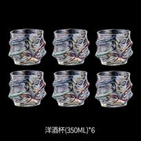 Aukščiausios kokybės krištalinio stiklo viskio stiklinių rinkinys su auksiniu apvadu, brendžio stiklinės, 6 vnt. arba 2 vnt. grafinas Colored No.25 Tumbler Set 6 pcs