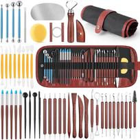48 dalių molio lipdymo ir drožimo įrankių rinkinys keramikai ir rankdarbiams 48-piece redwood set