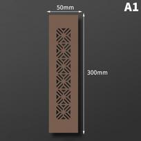 Aliuminio lydinio stačiakampės ventiliacijos angos dangtelis 50/80 mm pločio 300 mm ilgio Oro išleidimo angos dekoras žaliuzės kvėpuojantis tinklelis ventiliatoriaus grotelių dangtelis A1 brown