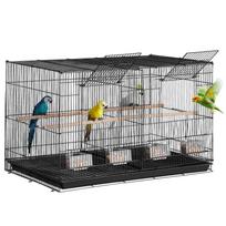 VEVOR Bird Cage, 18 in, Small Parakeet Cage with Divider, Sturdy Metal Bird Flight Cage, Travel Birdcage with 5 Perches & 4 Feeding Cups 76 x 46.5 x 46.5 cm juoda