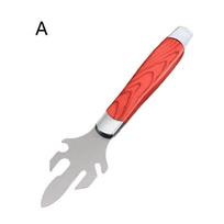 Stainless Steel Oyster Shucking Knife Ergonomic Red Wood Grain Handle For Kitchen Seafood Parties Restaurants A red