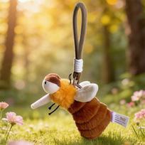 Plush Cartoon Insect Keychain Cute Bug Pendant Soft Lanyard For Kid Schoolbag Backpack Charms Gift Mosquito brown