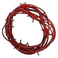2.5M Halloween Barbed Wire Plastic Barb Wire Hanging Decoration Barbed Tape Props  Haunted House raudona