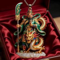 Painted Alloy Enamel Pendant Creative Chinese Style Polished Jewelry for Women Christmas New Year Holiday Gift A4 brown