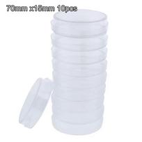 10Pcs Plastic Cell Culture Petri Dishes Transparent Round 35-90mm Sizes for Professional Lab Scientific Research Work 70mm x15mm 10pcs