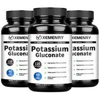 XEMENRY Potassium Gluconate 90mg Capsules 120pcs — Electrolyte Balance, Daily Nutrition, Muscle Wellness 120*3