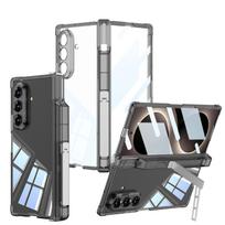 Luxury Transparent Airbag Pen Holder Case for Samsung Galaxy Z Fold 8 Ultra Fold8 Bracket Clear Tempered Film Shockproof Cover Galaxy Z Fold 8 Ultra gray