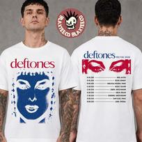 Deftones EU And UK 2026 Tour Merch The Face Red And Blue Graphic Two Sided T-Shi Unisex T-Shirt S gray
