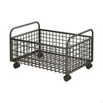 Metalinis skalbinių vežimėlis po kriaukle su ratukais Rūdims atsparus laikymo konteineris vonios kambariui, Xl-with-wheels juoda