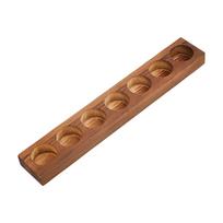 1 vnt. medinis žvakidė Žvakidės padėklas Stačiakampis Kupranugaris 40x6,5x2,95cm Vidinis skersmuo: 4,45 cm brown