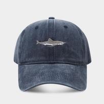 European and American men's sports and leisure shark baseball cap washed and made old street fashion trend women's sunshade cap adjustable black