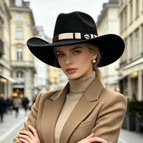 Western Retro Wide Brim Hat With Tassel Decoration One Size juoda