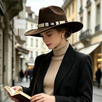 Western Retro Wide Brim Hat With Tassel Decoration One Size ruda