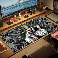 Roronoa Zoro spalvotas pelės kilimėlis Didelė žaidimų stalo pagalvėlė Neslystantis nešiojamojo kompiuterio planšetinio kompiuterio didelis pelės kilimėlis XXL kilimėlis Mini PC žaidimų kilimėlis su užrakintu kraštu 30cmx60cm(11.8x23.6inch) brown