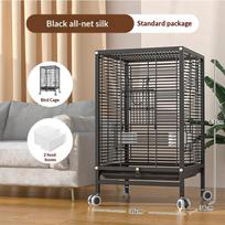 Large Parrot Cockatiel Bird Cage Nests Breeding Villa High Visibility Panels Horizontal Bar Anti Spill Tray Easy Clean Parrot juoda