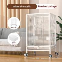 Large Parrot Cockatiel Bird Cage Nests Breeding Villa High Visibility Panels Horizontal Bar Anti Spill Tray Easy Clean Parrot balta