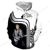 Populiarus pop dainininkas Johnny Hallyday 3D spausdinimo Hoodie Vyrams Moterims Madingas Roko Atsitiktinis Hip Hop Hoodie Palaidinė Per dydį Hoodie Vyriškas XL black