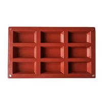 1vnt 9 Cavity Financier silikono pyrago formelės plytos formos sausainiai šokolado formelės kepimo padėklai konditerijos gaminiai desertai kepimo įrankiai One Size brown