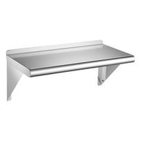 VEVOR nerūdijančio plieno lentyna 305 x 610 mm Komercinė sieninė plaukiojanti lentyna, tvirtas laikymo stovas su laikikliais, 113 kg stipri talpa