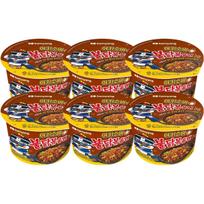Samyang Buldak Yakisoba Hot Chicken Flavor Ramen Big Cup Spicy Japanese Style Stir Fry Instant Noodles 100g x 6 Cups yellow
