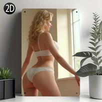Vencer Sexy Girl Metal Tin Sign xcm Garage Workshop Wall Decor Retro 20x30cm（7.8x11.8inch） gray
