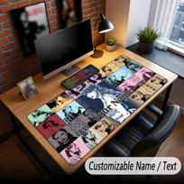 Custom Name Extended Mouse Pad,Taylor Swift Gaming Desk Mat For Home Office Desktop Decor 30cmx60cm brown