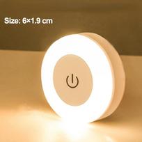 Mini LED jutiklinis jutiklis naktiniai šviestuvai USB įkraunami virtuvės miegamojo magnetinė bazinė sieninė lemputė apvali nešiojama naktinė lempa šilta balta spalva