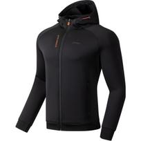 Li-Ning Fitness Series Letter Logo Print Zip Hoodie Long Sleeve Sweatshirt Men Tops Black AWDS791-1 M black