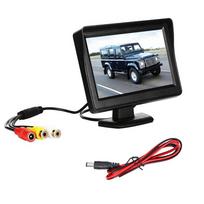 4,3 colio TFT LCD automobilio atbulinės eigos ekranas, skirtas galinio vaizdo komplekto atbulinės eigos statymo kamerai black