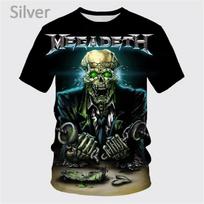 Sunkiojo metalo roko grupės Megadeth 3D spausdinti marškinėliai Vasariniai vyriški/moteriški laukinio stiliaus hiphopo marškinėliai trumpomis rankovėmis Viršus didelio dydžio gatvės apranga 4XL balta