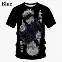 Anime Jujutsu Kaisen Satoru Gojo 3D spausdinti vyriški marškinėliai Madingi per dideli vyriški trumpomis rankovėmis Gatvės stiliaus madingi vyriški drabužiai S gray