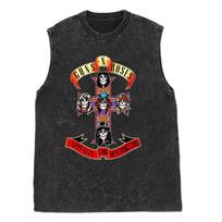 Amerikietiška roko grupė Guns N Roses Vintažiniai skalauti seni marškinėliai be rankovių Vyriški Moteriški Tank Topai Sportiniai drabužiai L black
