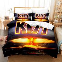 Kiss Rokas Grupė Muzika 3D Antklodės Užvalkalas Patalių Komplektas Poliesterio Pagalvių Užvalkalai Antklodės Užvalkalas Mada Namų Dekoras Dovana Viengulis Karalius Karalienė 140x210cm 2pcs