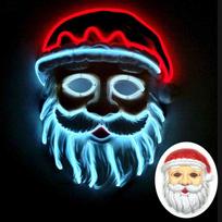Funny Led Santa Claus Full Face Mask Christmas Santa Mask Christmas Cosplay Costume Accessory Festive Party Head Cover gray