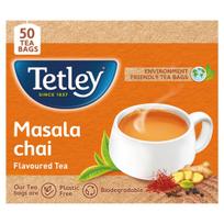 Tetley Masala Chai Black Tea 50 Tea Bags 100g Refreshing Assam Blend With Spicy Flavour beige