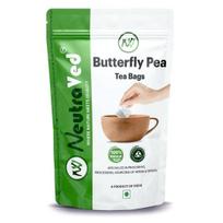 NeutraVed Butterfly Pea Flower - 40 Tea Bags | Butterfly Pea Flower Tea | Blue Pea | Blue Herbal Tea | Reusable Zipper Pouch - 40 Pec Pack of 1 green