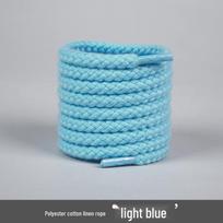6 mm kanapės virvės batraiščių pora - Storas apvalus stilius Converse AJ kasdieniams sportbačiams (Balta/smėlio spalvos) 80cm blue