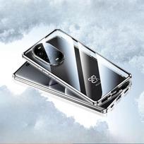 Magnetinis dėklas Huawei nova15 nova 14 13 12 11 10 9 SE Pro Ultra su Metaliniu Rėmeliu, Dvigubo Šono Grūdinto Stiklo Dangtelis, Telefono Bamperiai Huawei nova13 Pro juoda