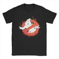 G-Ghost Busters  T-Shirts for Men Popular Logo  Vintage Cotton Tee Shirt Round Collar Short Sleeve T Shirts Plus Size Clothing 4XL brown